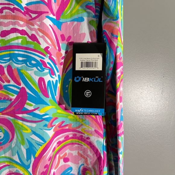 Ibkul Small UPF50 Cool Feel Quick Dry 2 Way Air Vibrant Multicolor Shirt NWT - Picture 4 of 5